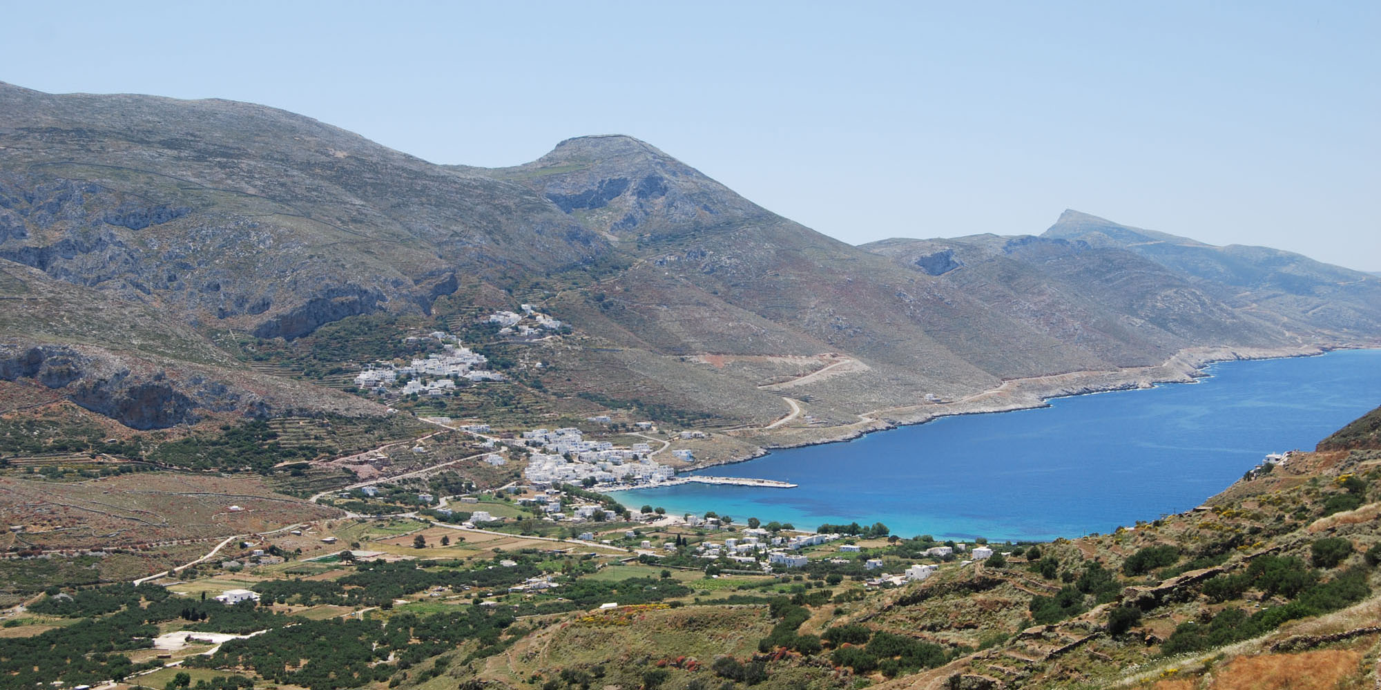 View over Aegiali Bay Amorgos